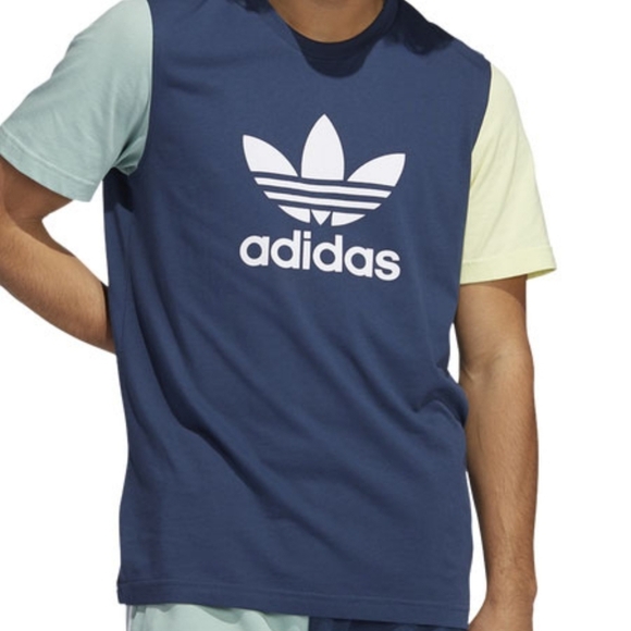 Adidas Blue and Green Short Sleeve Tee - Picture 2 of 6